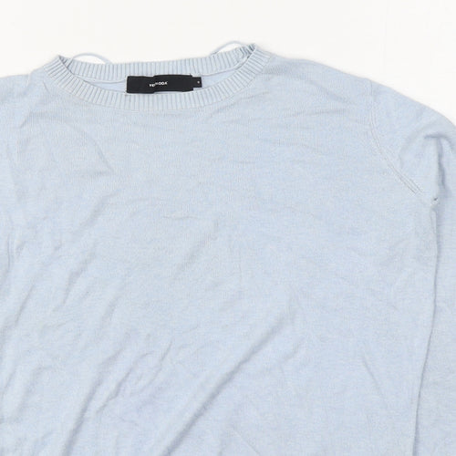 VERO MODA Womens Blue Round Neck  Cotton Pullover Jumper Size 8