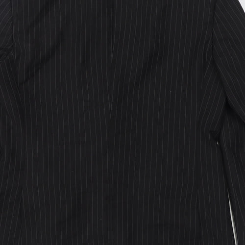 Burton Mens Black Striped Polyester Jacket Suit Jacket Size 38