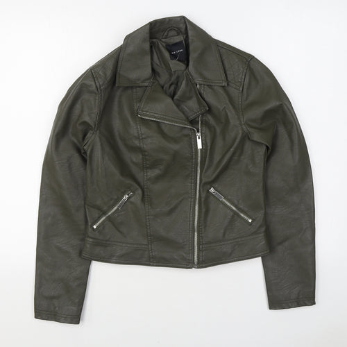 New Look Womens Green   Biker Jacket Size 10  Zip