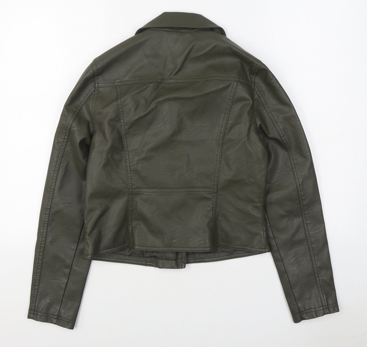 New Look Womens Green   Biker Jacket Size 10  Zip