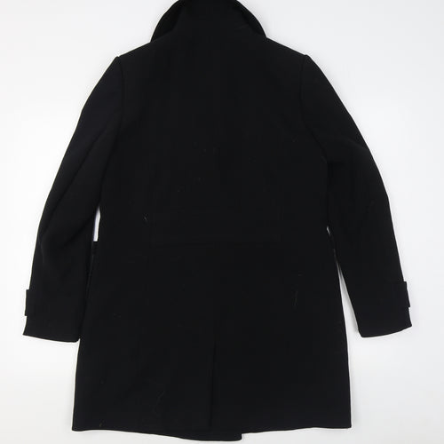 H&M Womens Black   Overcoat Coat Size 12  Button