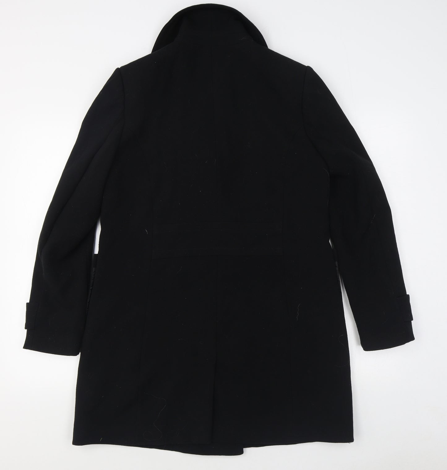 H&M Womens Black   Overcoat Coat Size 12  Button