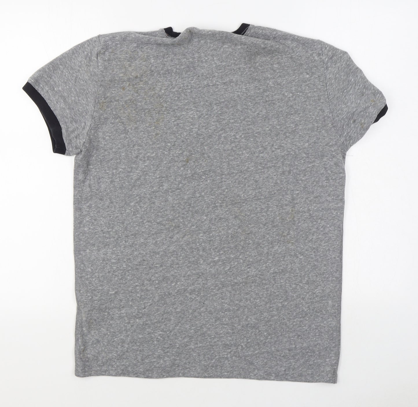 Superdry Mens Grey  Cotton  T-Shirt Size L Round Neck
