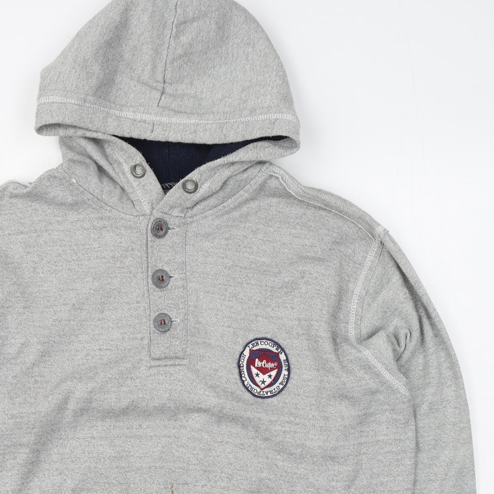 Lee Cooper Mens Grey  Cotton Pullover Hoodie Size XL