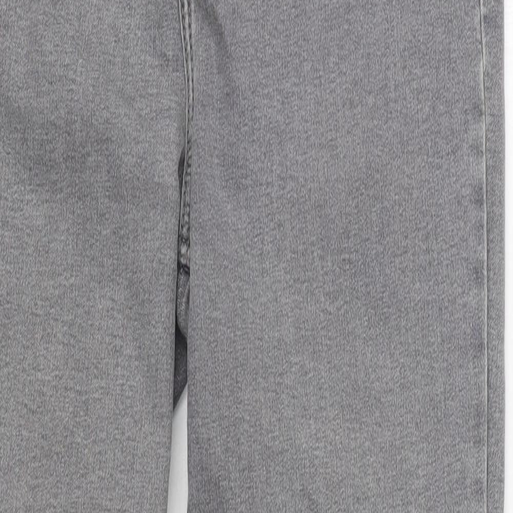 Zara Womens Grey  Cotton Skinny Jeans Size 12 L28 in Regular Zip
