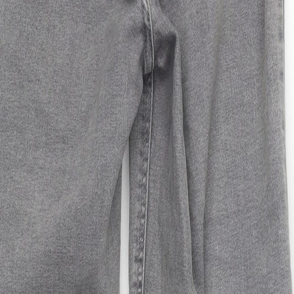 Zara Womens Grey  Cotton Skinny Jeans Size 12 L28 in Regular Zip