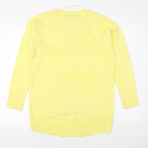Primark Womens Yellow Round Neck  Acrylic Pullover Jumper Size XS