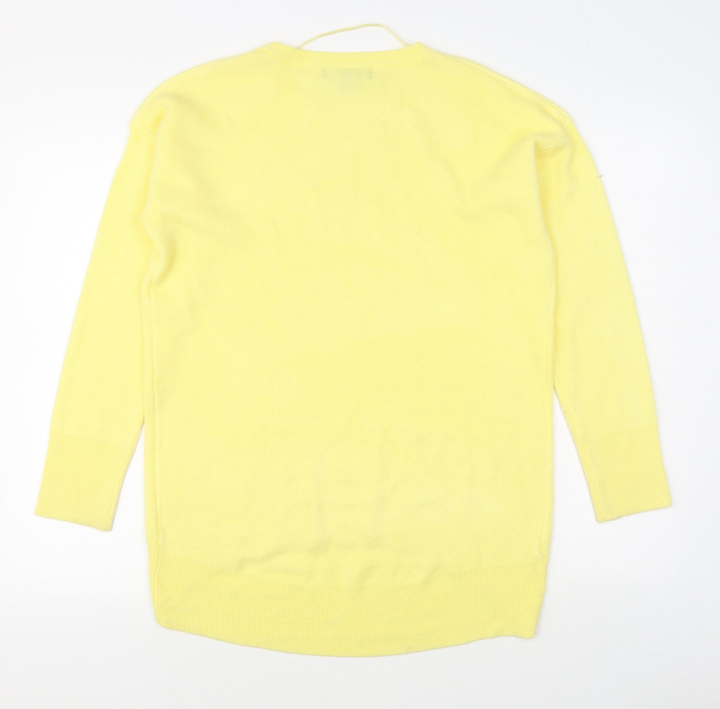 Primark Womens Yellow Round Neck  Acrylic Pullover Jumper Size XS