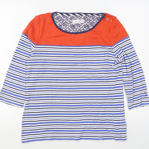 Per Una Womens Multicoloured Striped 100% Cotton Pullover Sweatshirt Size 14  Pullover