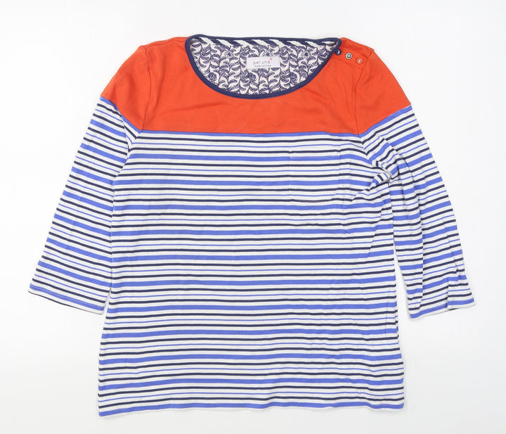 Per Una Womens Multicoloured Striped 100% Cotton Pullover Sweatshirt Size 14  Pullover