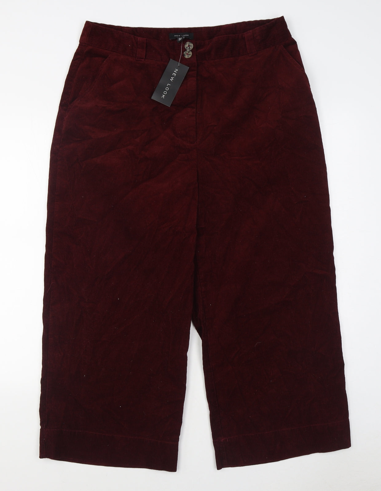 New Look Womens Red  Cotton Trousers  Size 16 L24 in Regular Zip