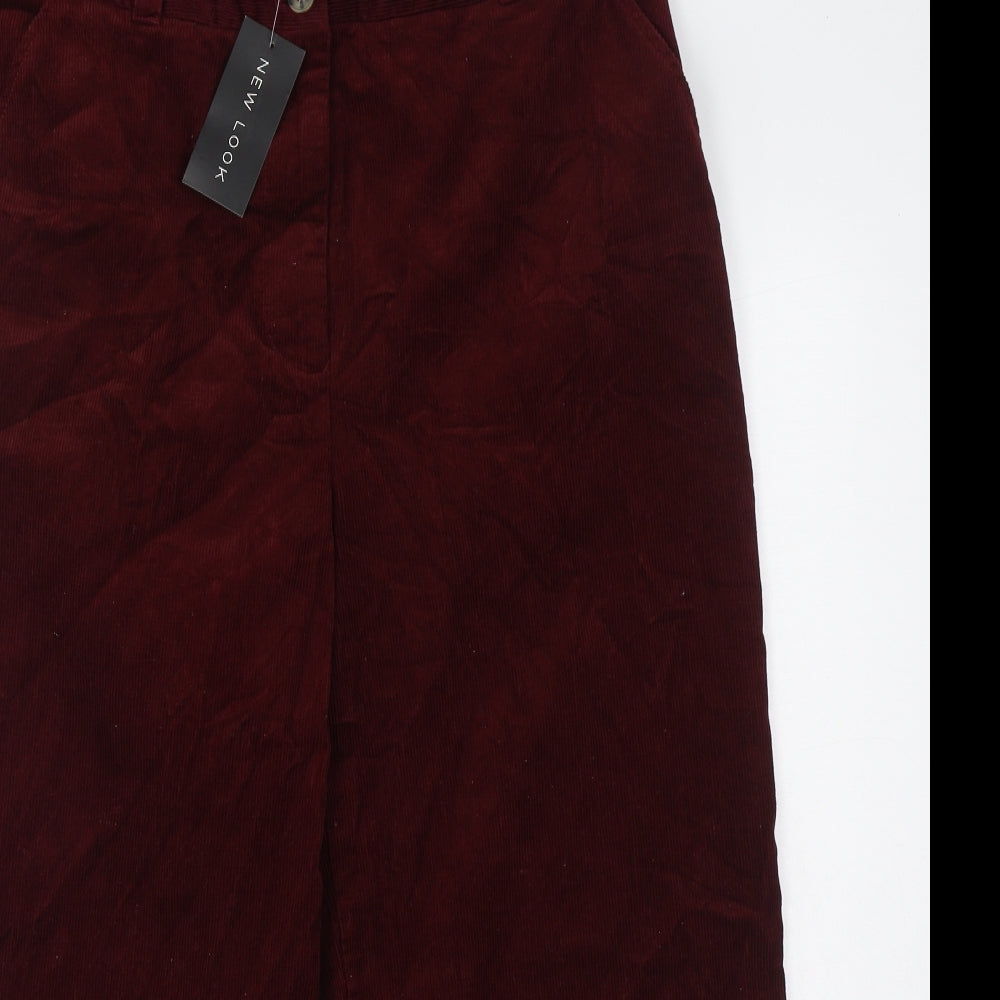 New Look Womens Red  Cotton Trousers  Size 16 L24 in Regular Zip