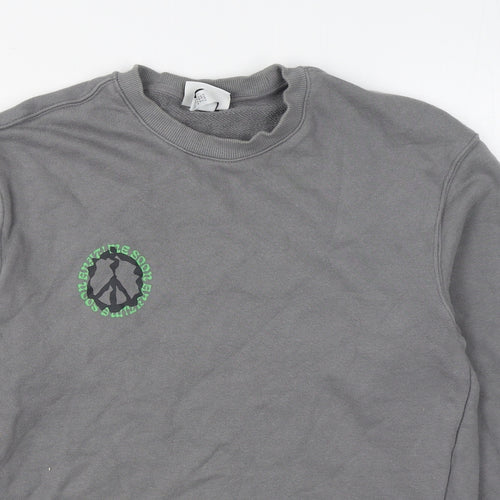 H&M Mens Grey  Cotton Pullover Sweatshirt Size S