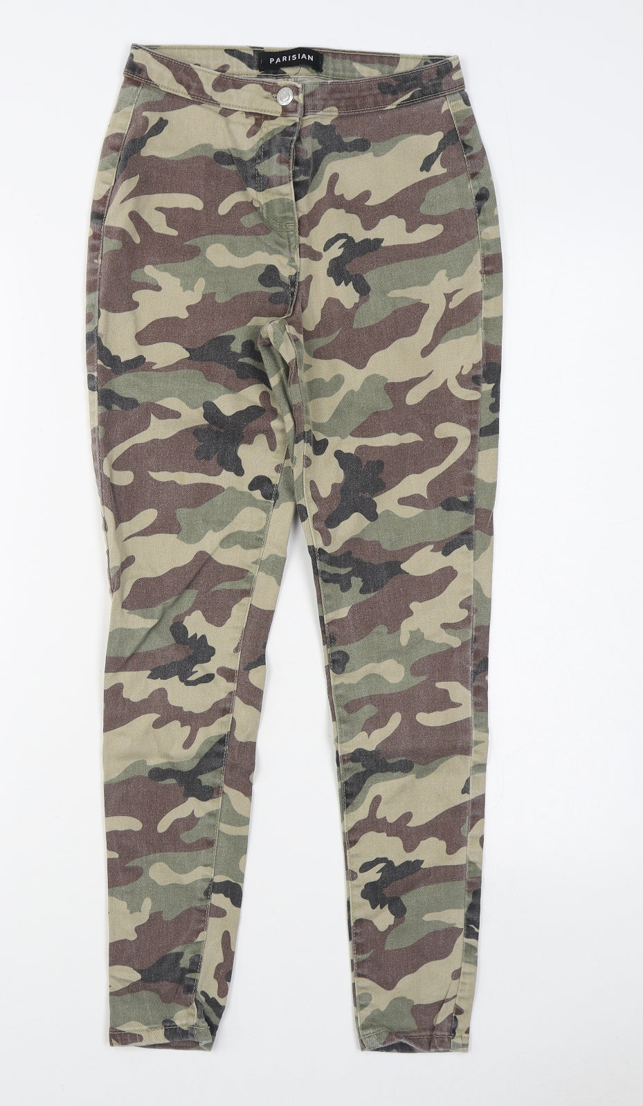 Parisian Collection  Womens Green Camouflage Cotton Skinny Jeans Size 6 L27 in Regular Zip