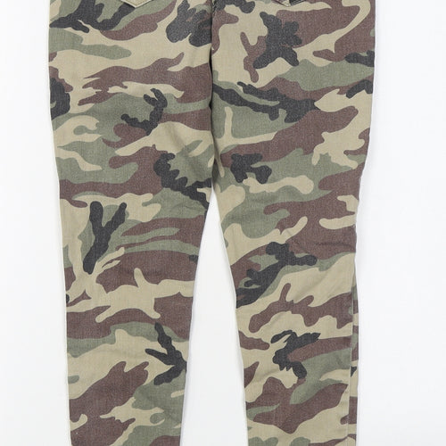 Parisian Collection  Womens Green Camouflage Cotton Skinny Jeans Size 6 L27 in Regular Zip
