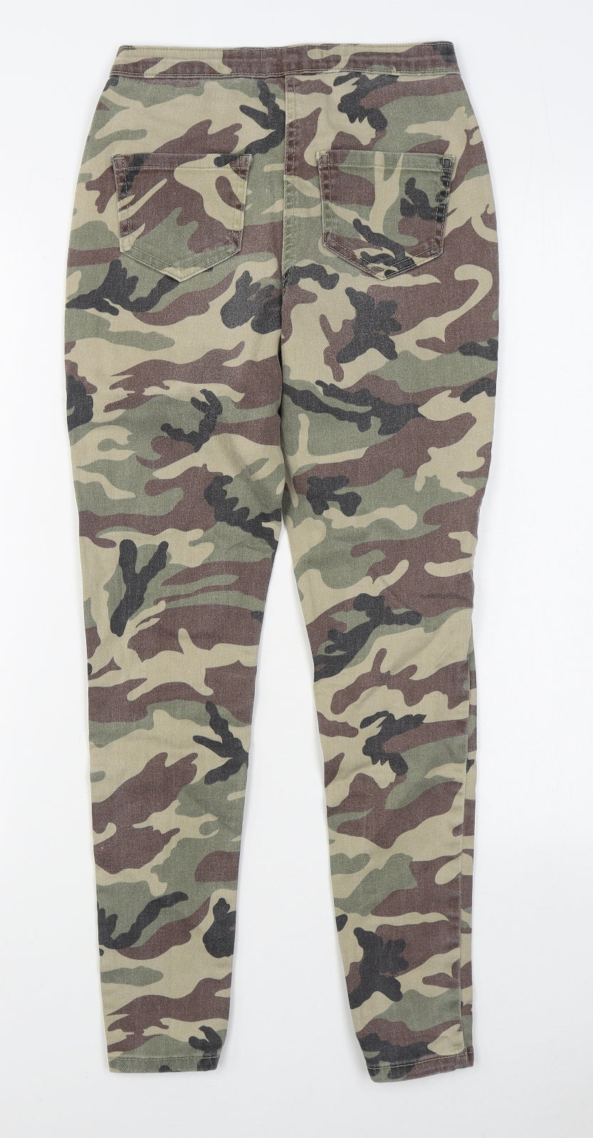 Parisian Collection  Womens Green Camouflage Cotton Skinny Jeans Size 6 L27 in Regular Zip