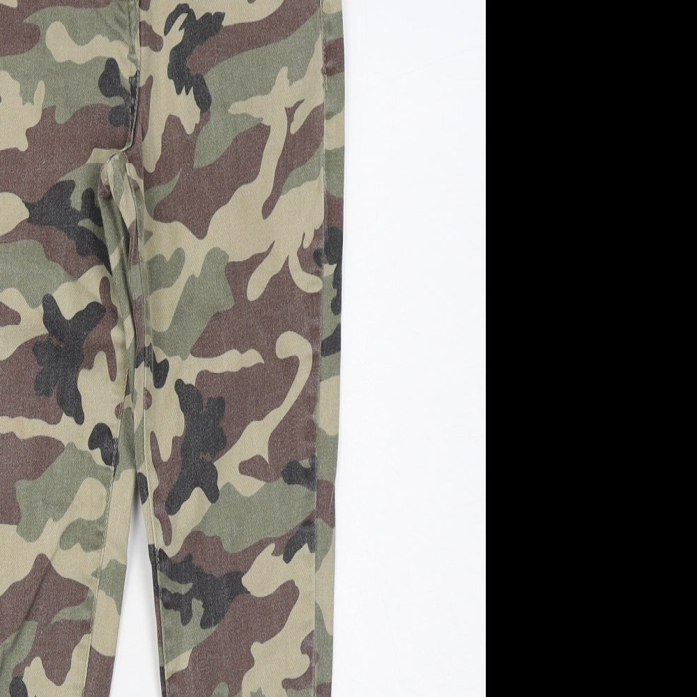 Parisian Collection  Womens Green Camouflage Cotton Skinny Jeans Size 6 L27 in Regular Zip