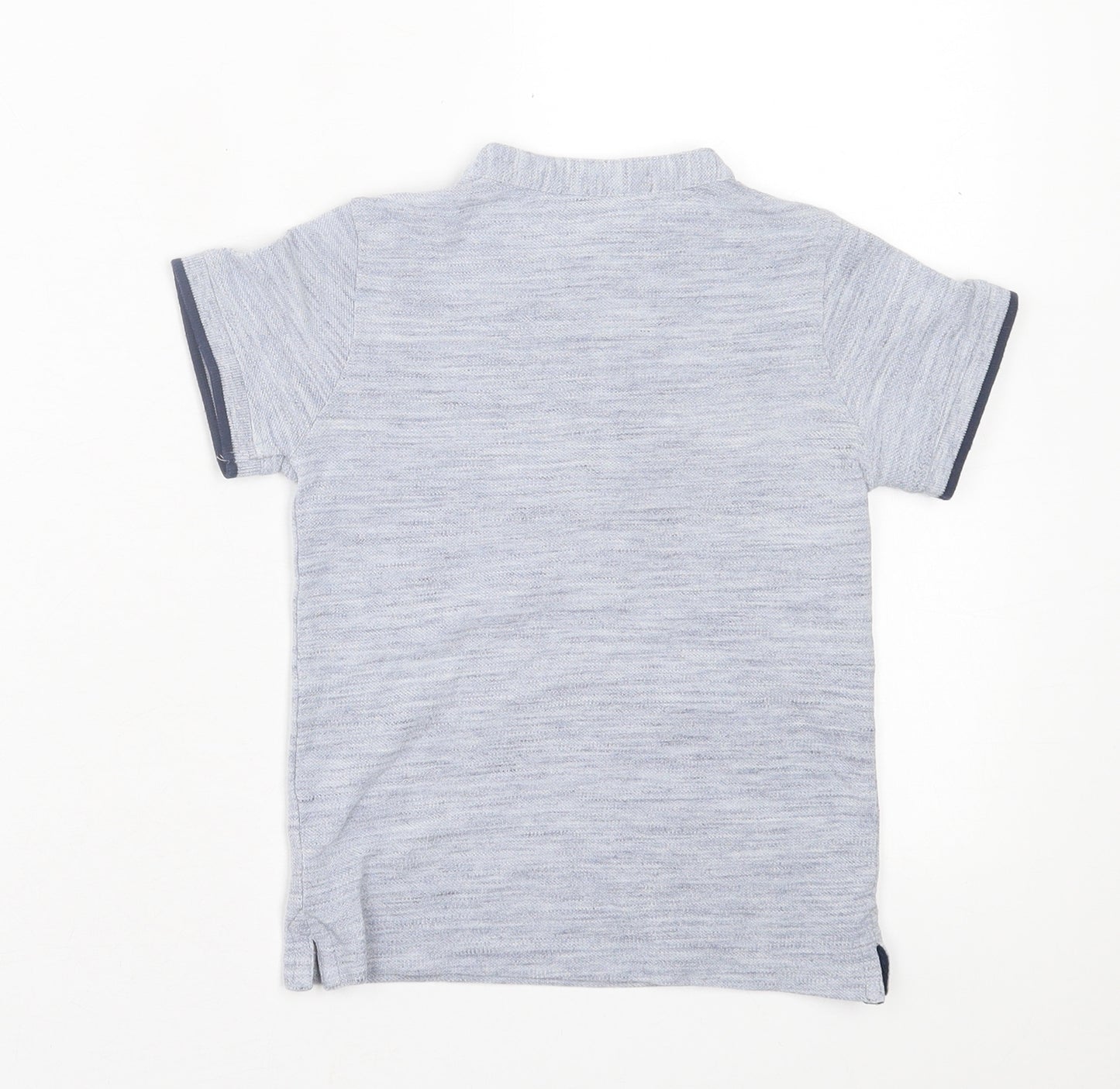 Dunnes Stores Boys Blue  Cotton Basic T-Shirt Size 4-5 Years Crew Neck Button