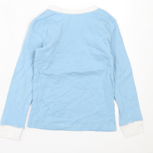 Leigh Tucker Boys Blue  Cotton Basic Casual Size 6-7 Years Crew Neck Pullover - Christmas Tee