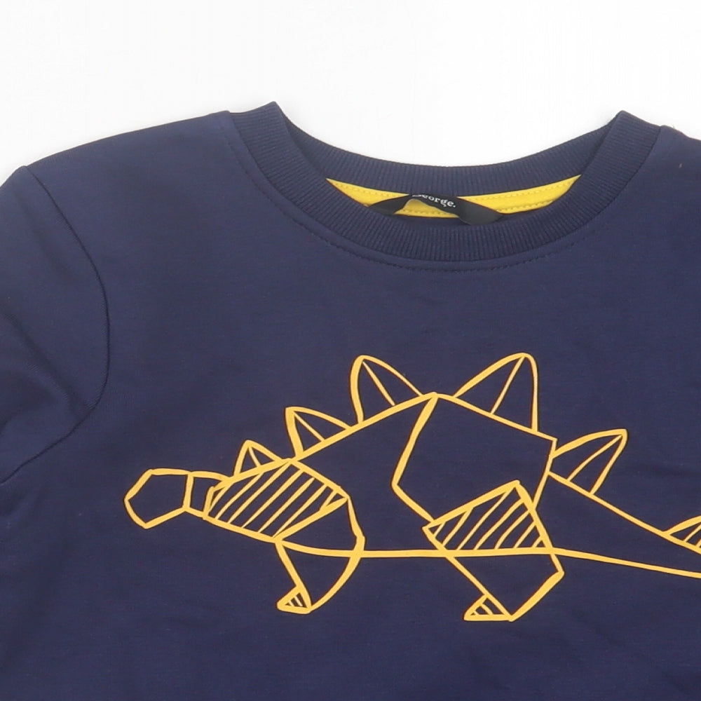 George Boys Blue  Cotton Pullover Sweatshirt Size 4-5 Years  Pullover