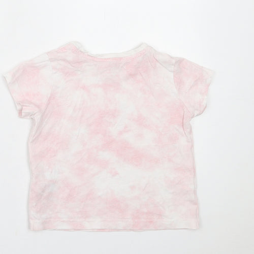 Primark Girls Pink  Cotton Basic T-Shirt Size 3-4 Years Crew Neck Pullover