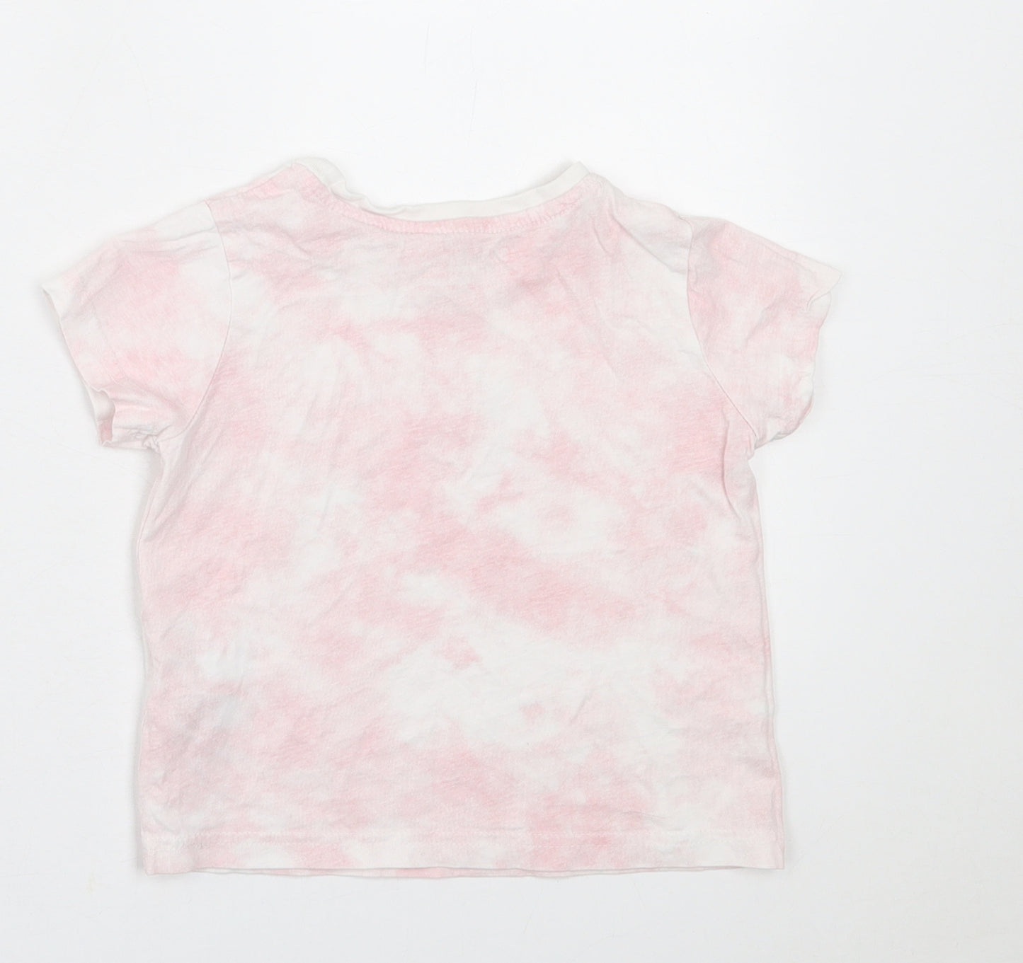 Primark Girls Pink  Cotton Basic T-Shirt Size 3-4 Years Crew Neck Pullover