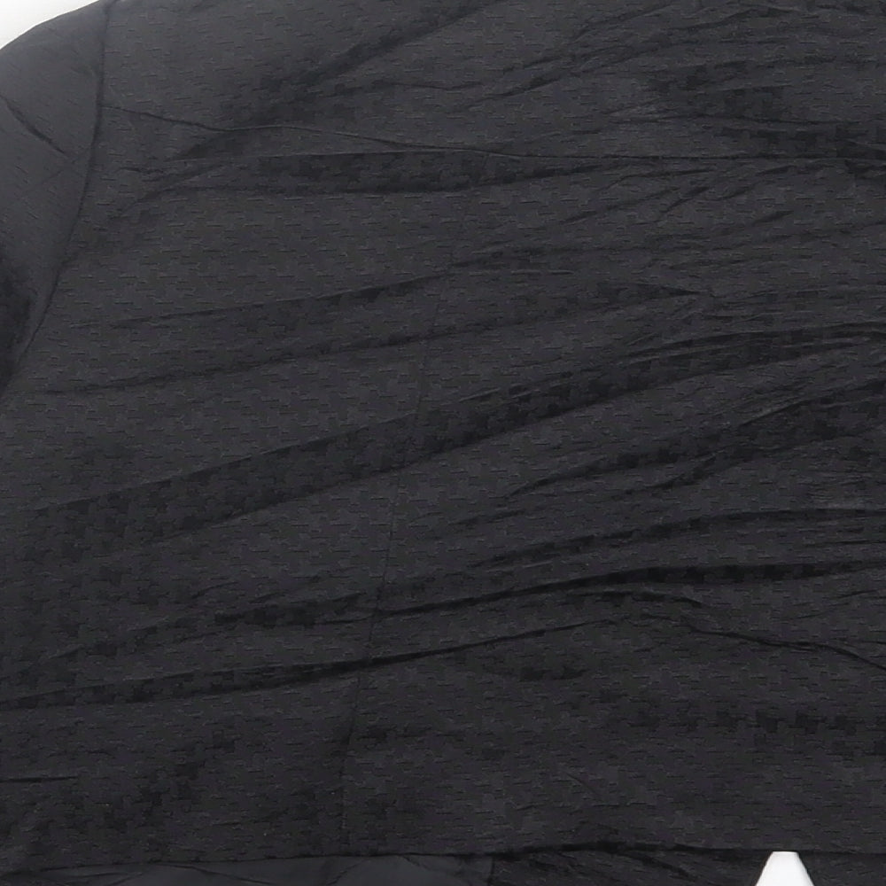 H&M Womens Black Herringbone  Jacket Blazer Size 8  Button