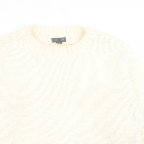 Primark Womens Ivory Crew Neck  Acrylic Pullover Jumper Size M