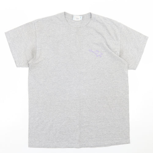 Emma Warren Womens Grey  Cotton Basic T-Shirt Size M Crew Neck
