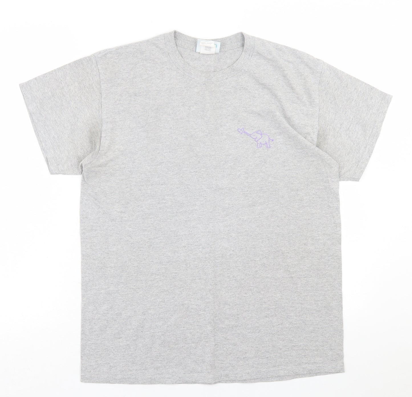 Emma Warren Womens Grey  Cotton Basic T-Shirt Size M Crew Neck