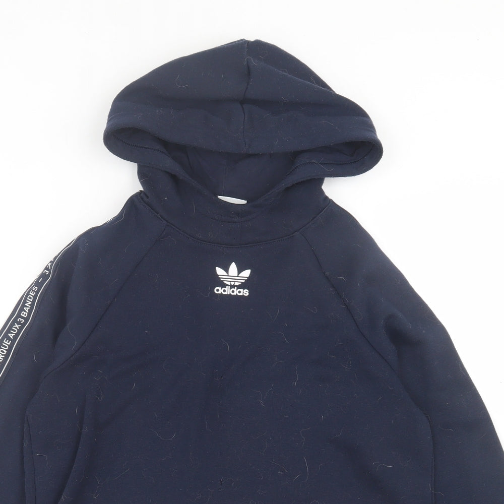 adidas Girls Blue  Cotton Pullover Hoodie Size 14-15 Years  Pullover