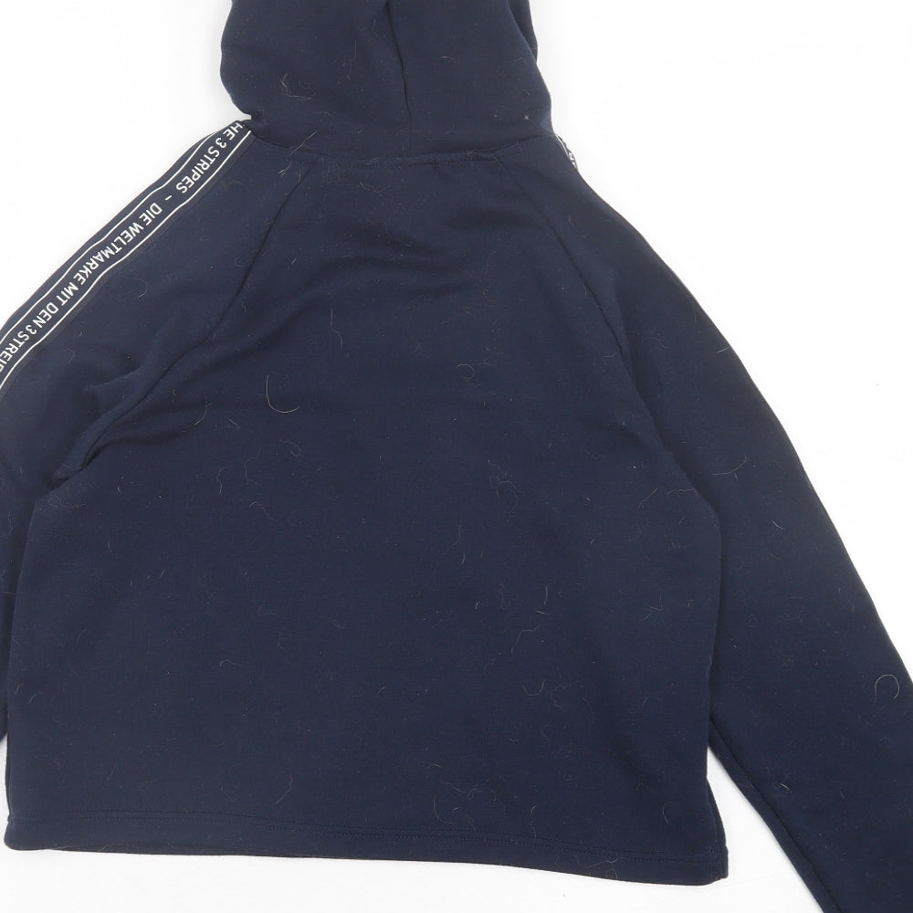 adidas Girls Blue  Cotton Pullover Hoodie Size 14-15 Years  Pullover