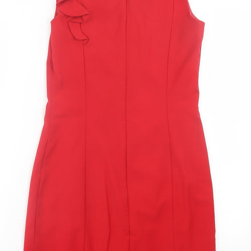 Soaked Womens Red  Polyester A-Line  Size XS  Crew Neck Zip