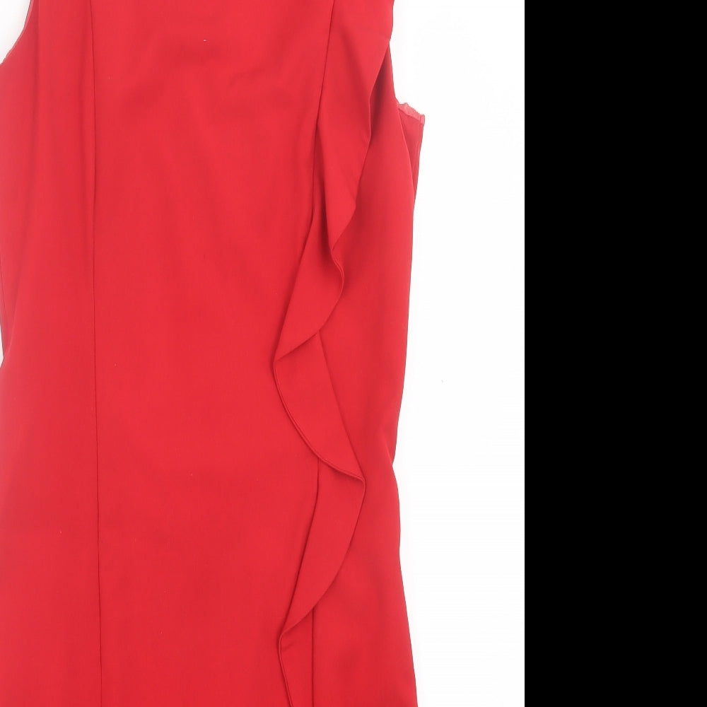 Soaked Womens Red  Polyester A-Line  Size XS  Crew Neck Zip