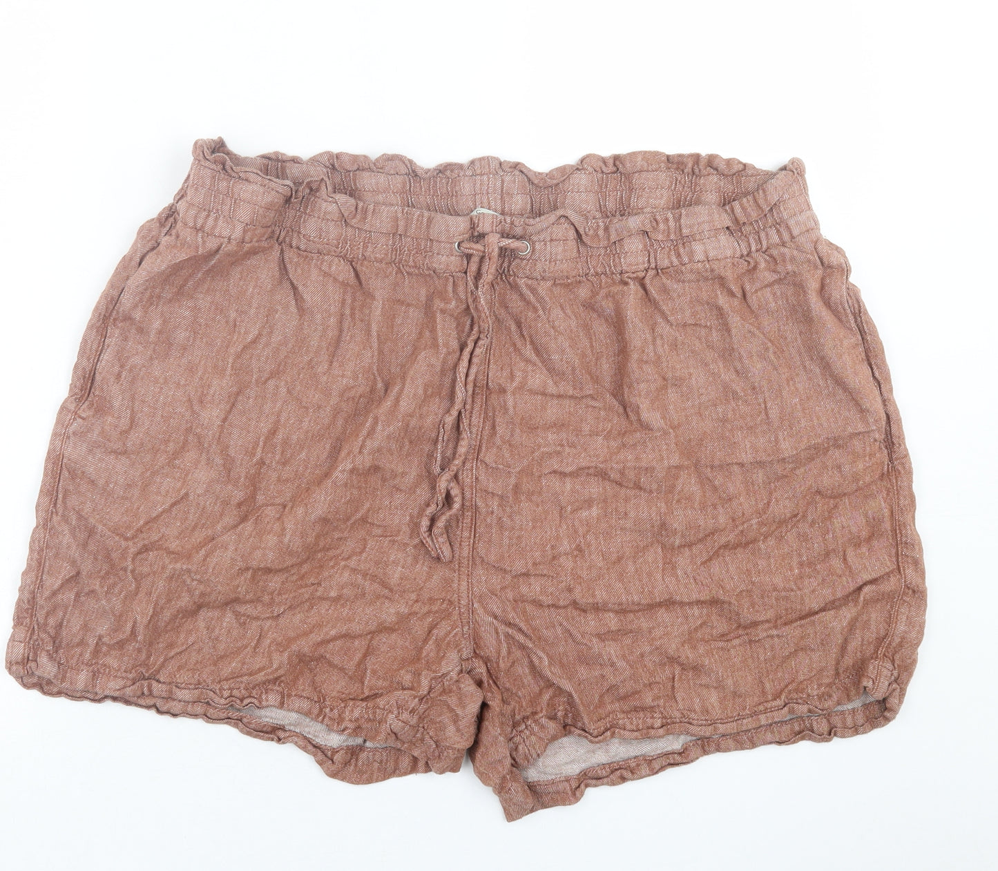 George Womens Brown  Linen Boyfriend Shorts Size 22 L4 in Regular Tie