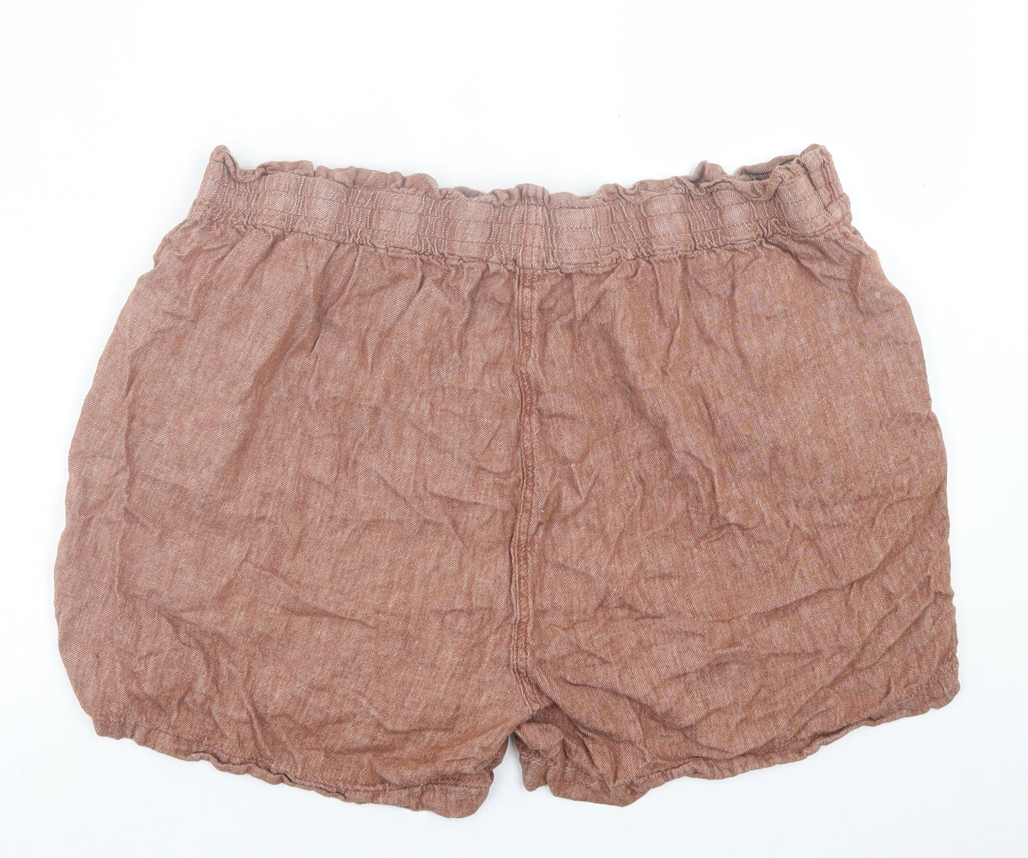 George Womens Brown  Linen Boyfriend Shorts Size 22 L4 in Regular Tie