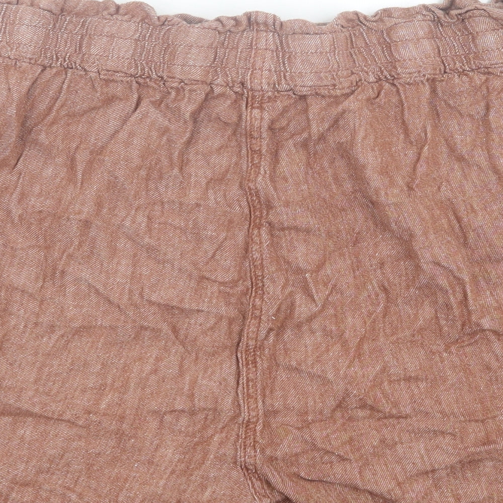 George Womens Brown  Linen Boyfriend Shorts Size 22 L4 in Regular Tie