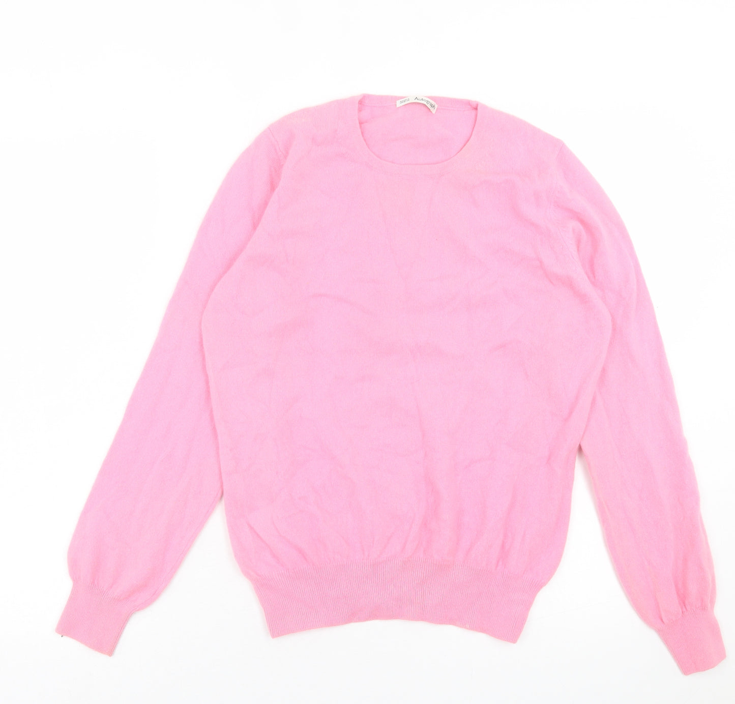 Marks and Spencer Womens Pink Crew Neck  Cashmere Pullover Jumper Size 16
