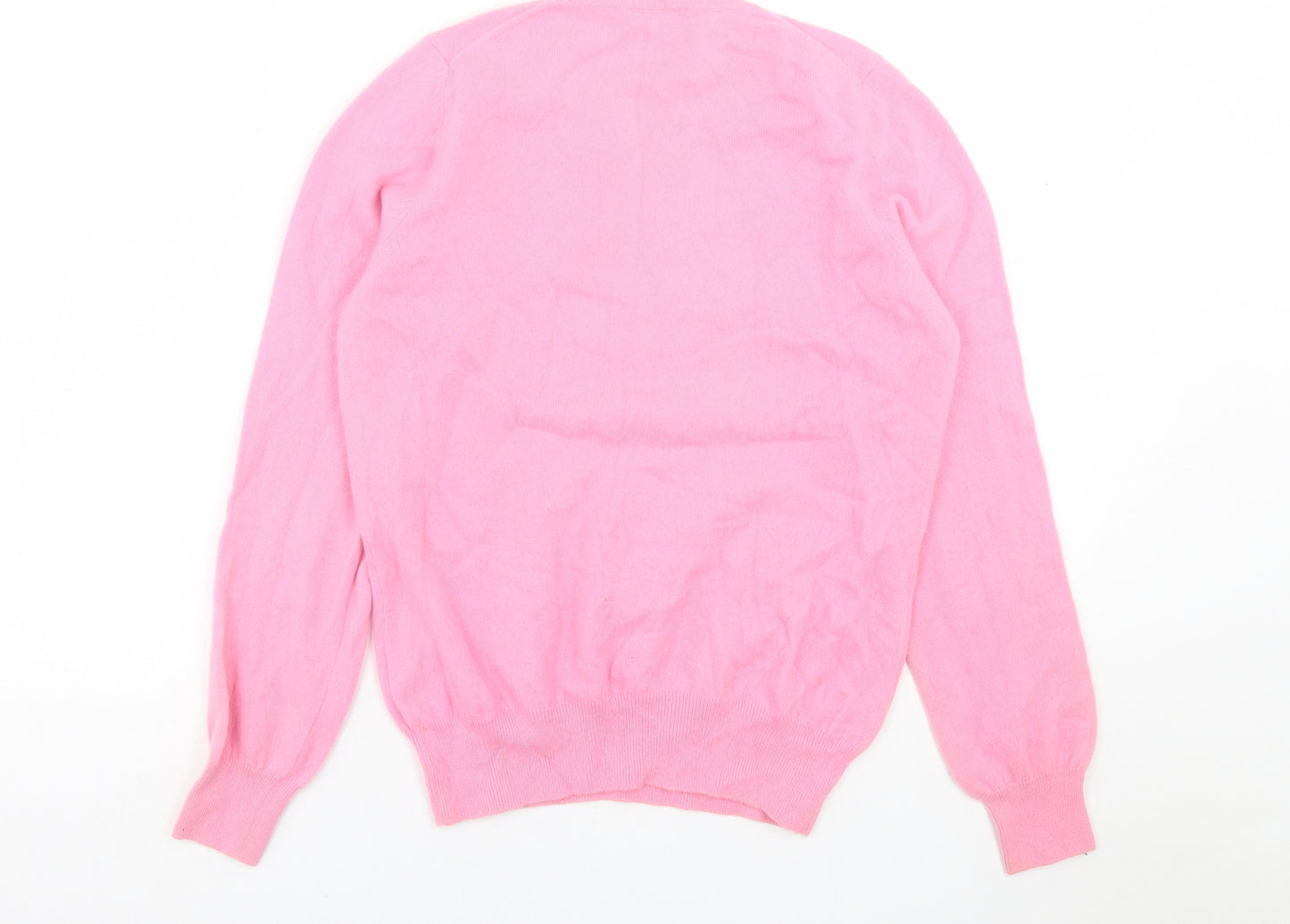 Marks and Spencer Womens Pink Crew Neck  Cashmere Pullover Jumper Size 16