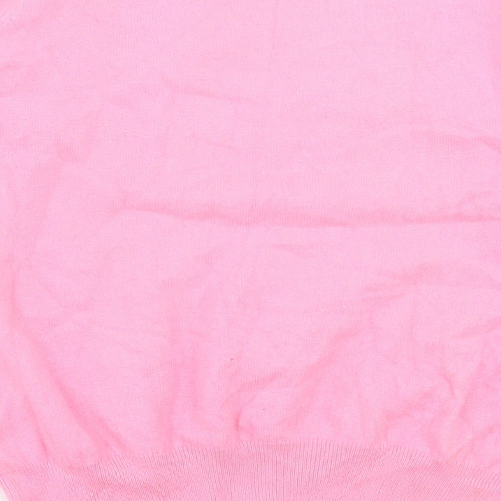 Marks and Spencer Womens Pink Crew Neck  Cashmere Pullover Jumper Size 16