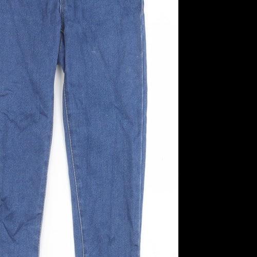 Denim & Co. Womens Blue  Cotton Skinny Jeans Size 10 L30 in Regular Button