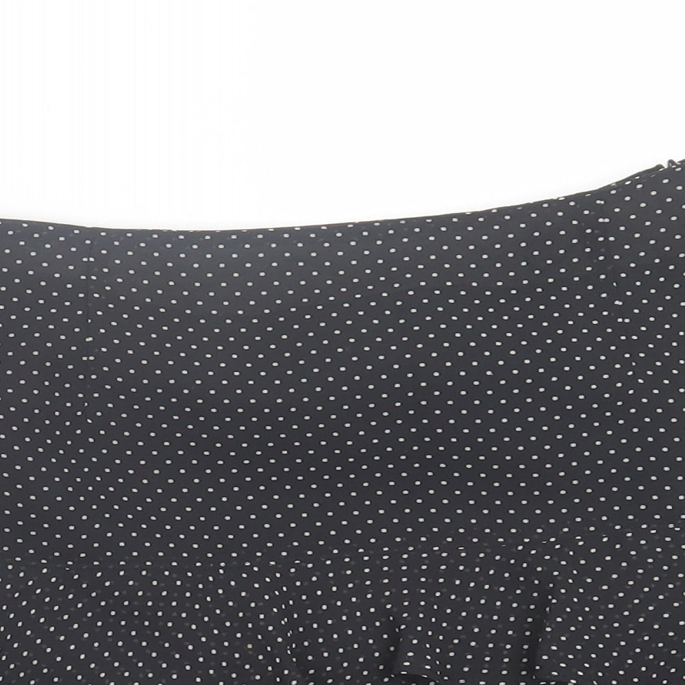 black watch Womens Black Polka Dot Polyester A-Line Skirt Size 6   Zip