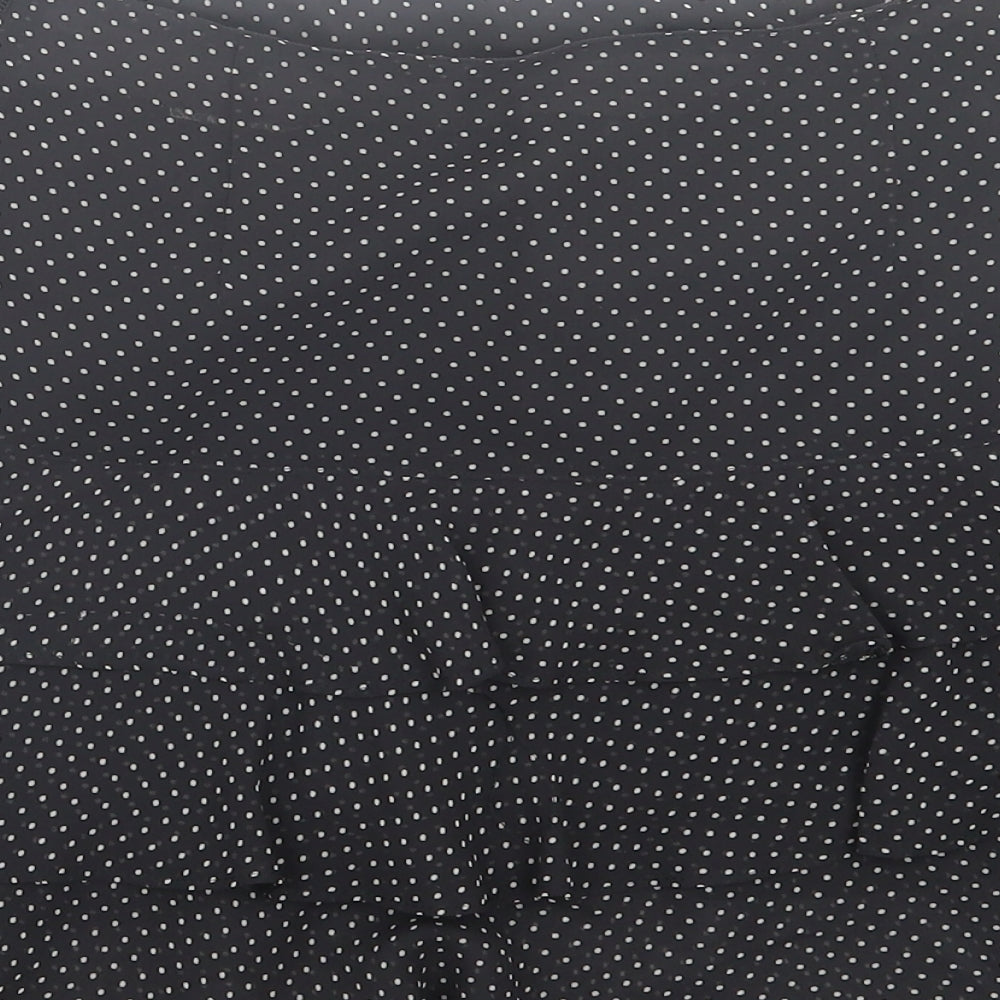 black watch Womens Black Polka Dot Polyester A-Line Skirt Size 6   Zip
