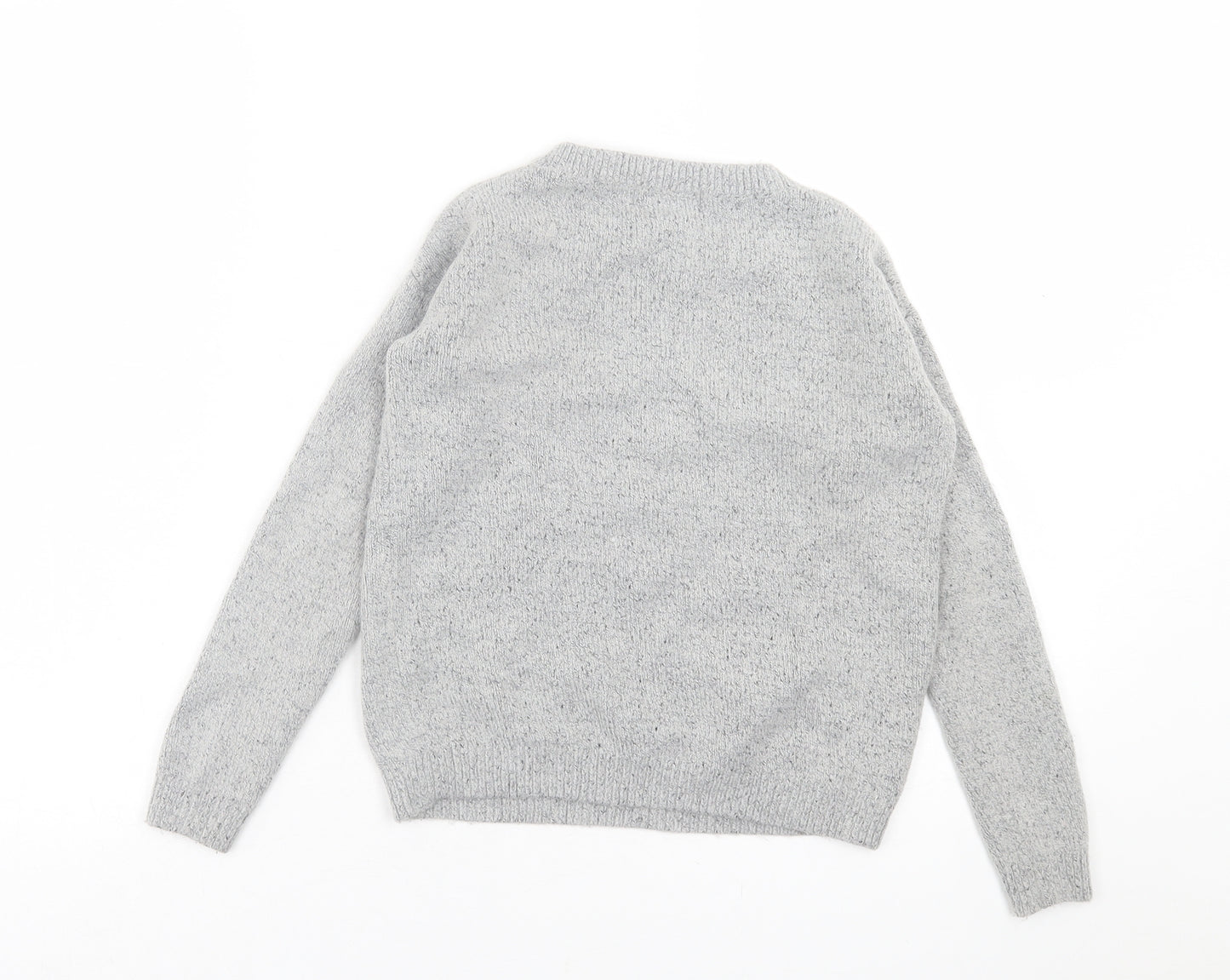 Atmosphere Womens Grey Crew Neck Geometric Acrylic Pullover Jumper Size 6