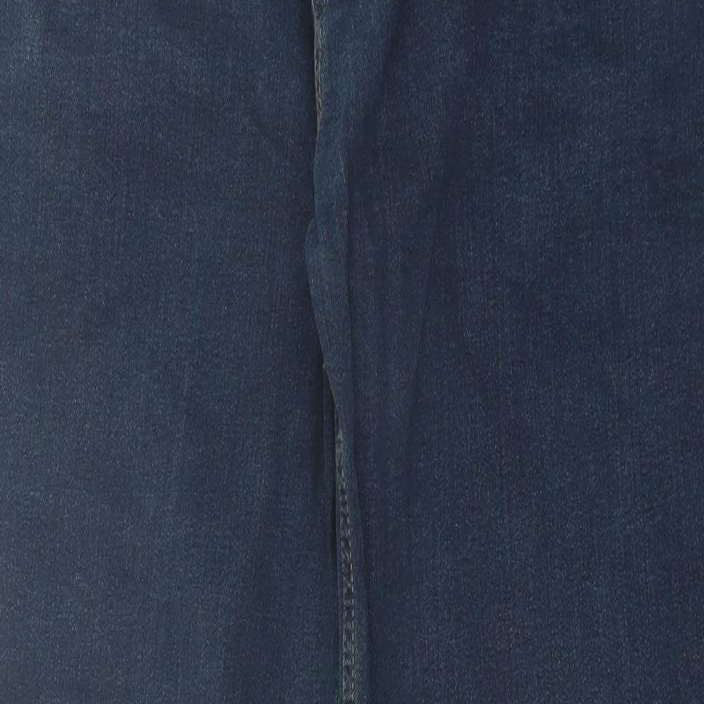 George Mens Blue  Cotton Straight Jeans Size 38 in L30 in Regular Button - Short Leg