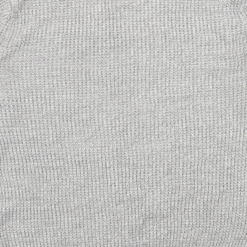 New Look Mens Grey Crew Neck  Acrylic Pullover Jumper Size M