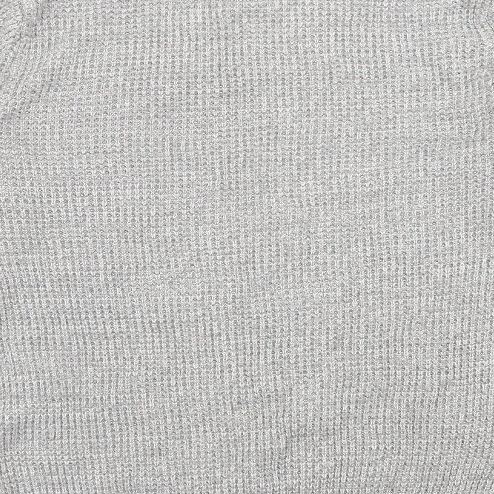 New Look Mens Grey Crew Neck  Acrylic Pullover Jumper Size M