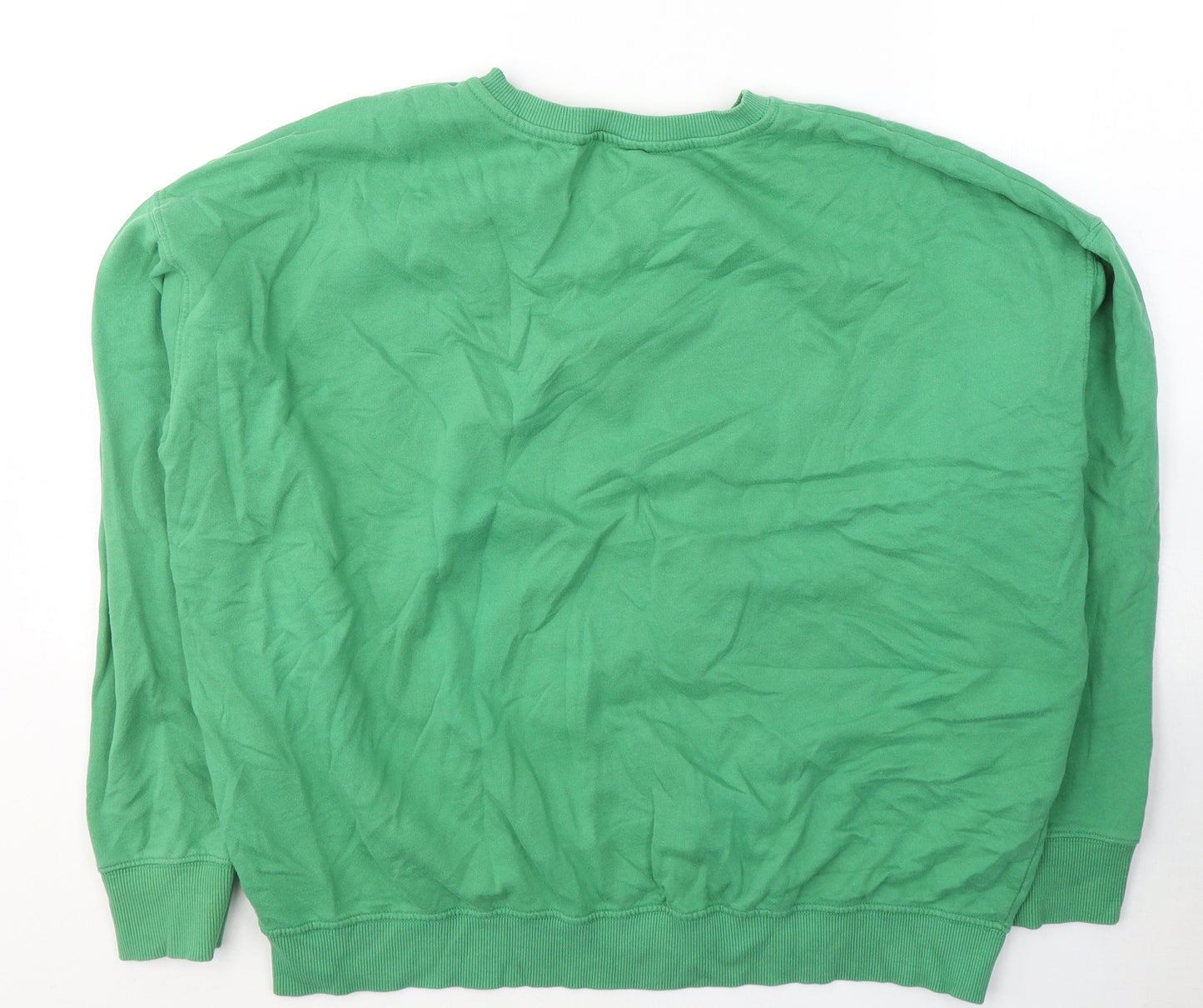 New Look Womens Green Round Neck  Cotton Pullover Jumper Size L