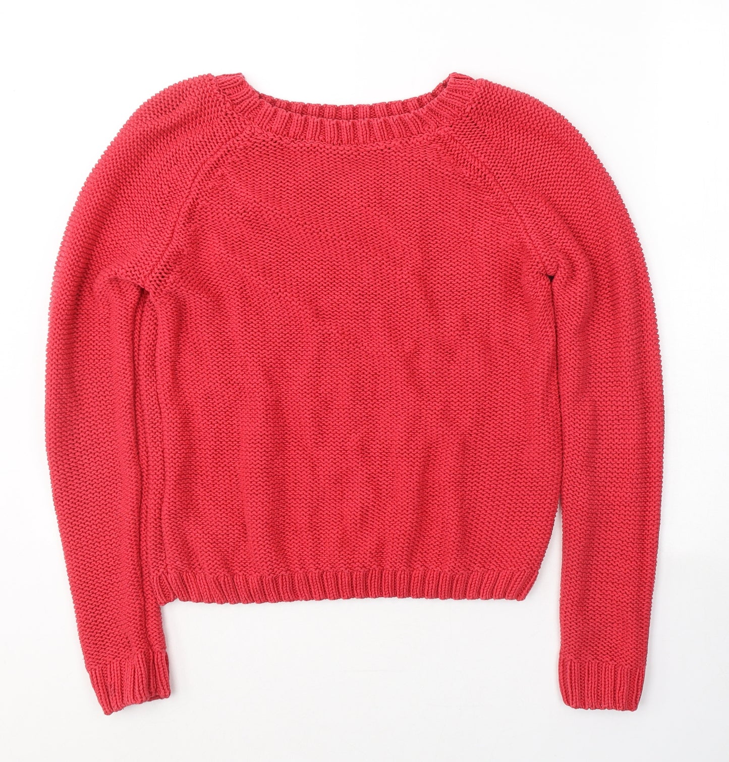 TU Womens Red Round Neck  Cotton Pullover Jumper Size 12