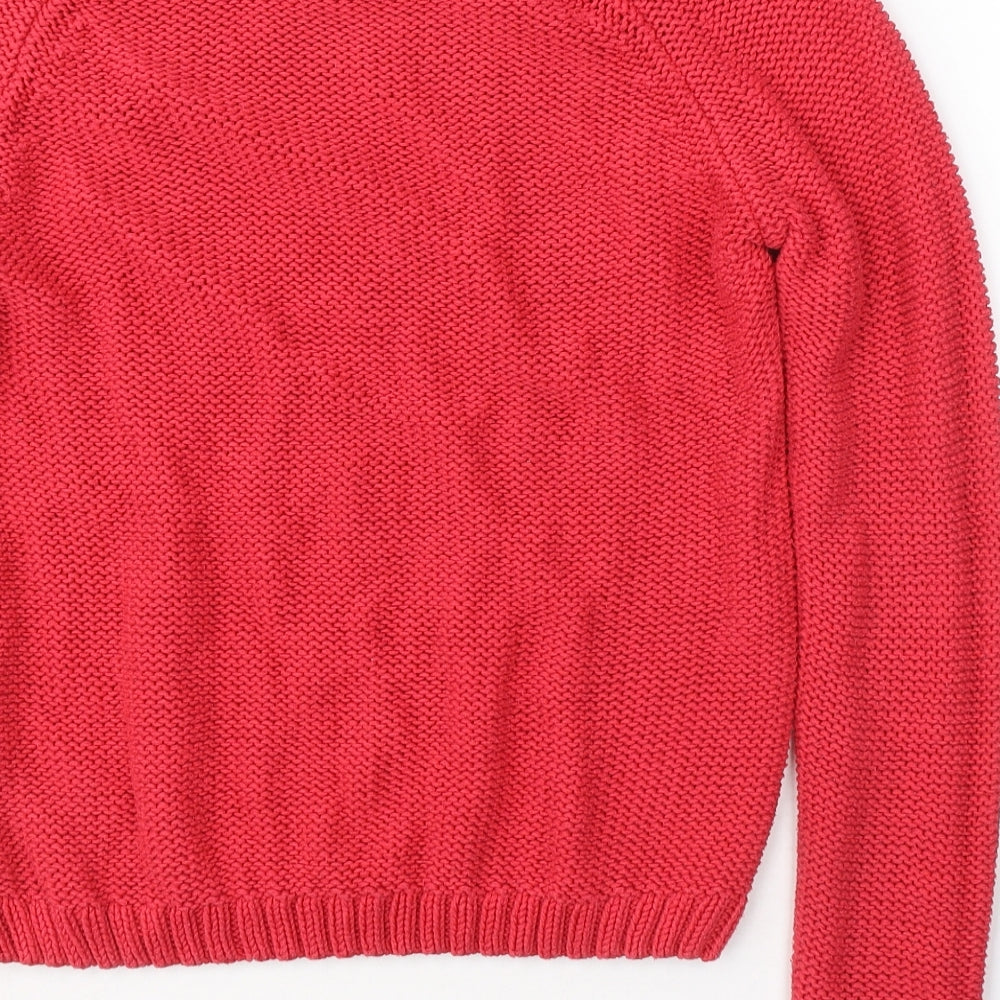 TU Womens Red Round Neck  Cotton Pullover Jumper Size 12